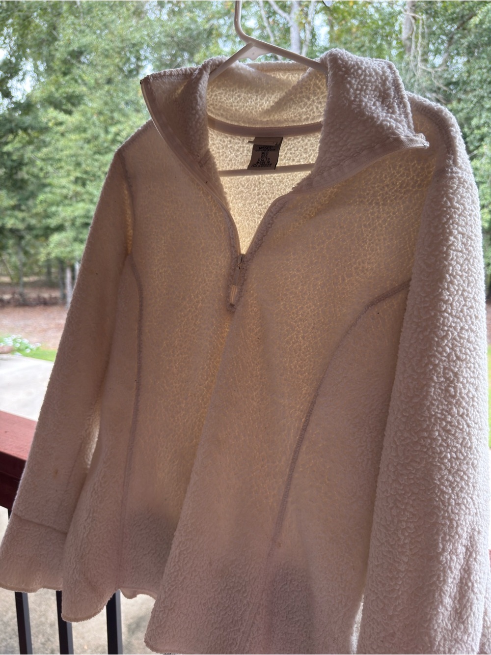 L.L. Bean Cream Sherpa Zip-Up Jacket